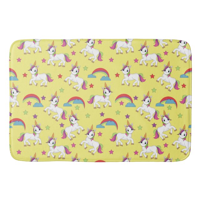 Gult Magic Unicorn Bath Mat Badrumsmatta (Framsidan)