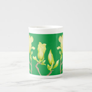 Gult Magnolias på bensidan Mugg Benporslin Mugg