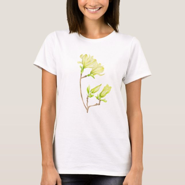 Gult Magnolias på T-Shirt (Framsida)