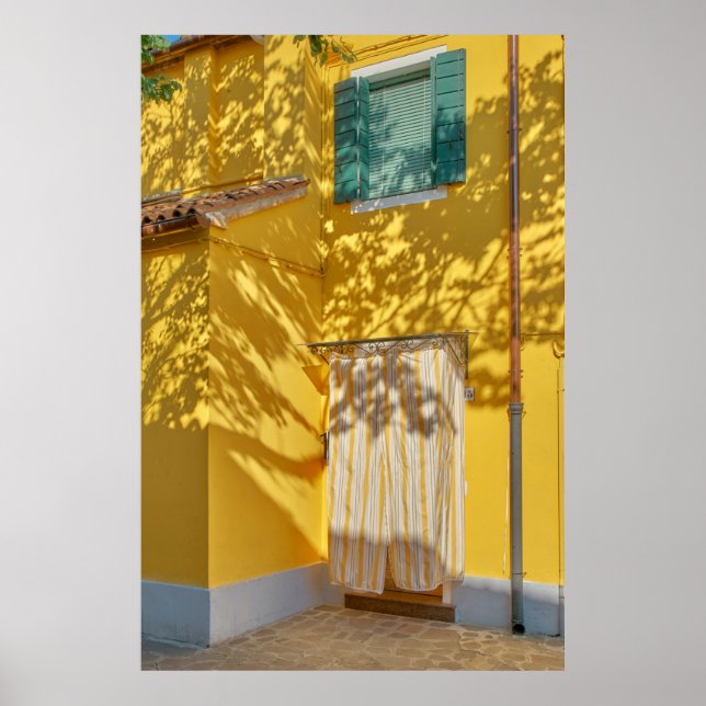 Gult målad konkretionell byggnad poster (Framsidan)