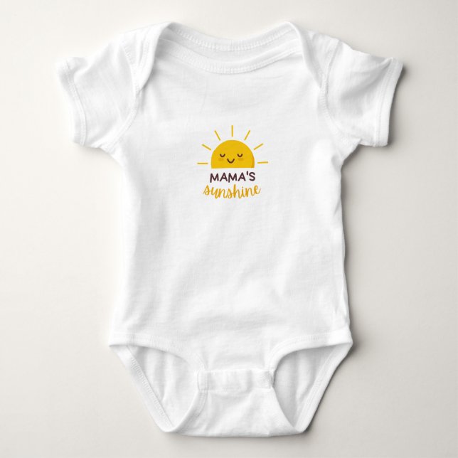 Gult Mamma Sunshine Cute T-shirt (Framsida)