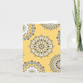 Gult Mandala 2-mappat gratulationskort Kort