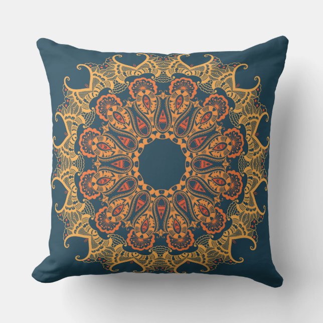 Gult Mandala Pillow Kudde (Framsida)