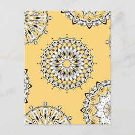 Gult Mandalas 1 vykort