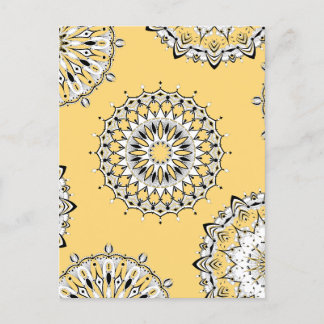 Gult Mandalas 1 vykort