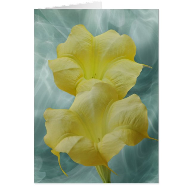 Gult Måne blomma Hälsningskort (Framsidan)