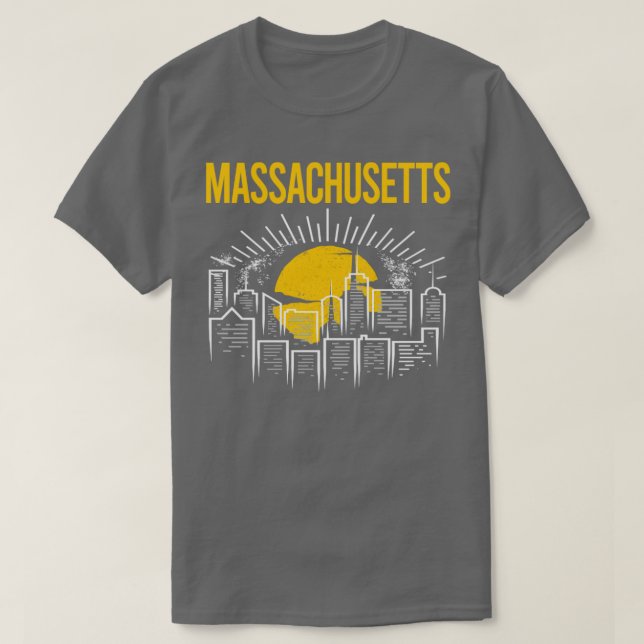 Gult Måne Massachusetts T Shirt (Design framsida)