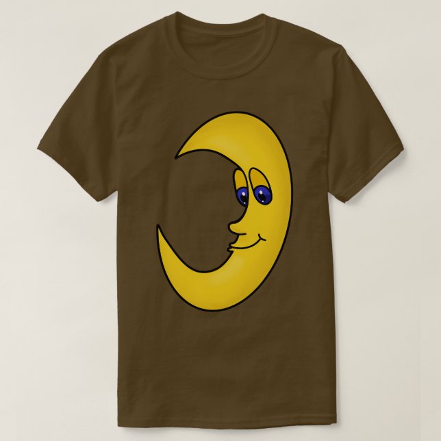Gult Måne med blå Öga T Shirt (Design framsida)