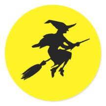 Gult Måne och Black Flies Witch Halloween