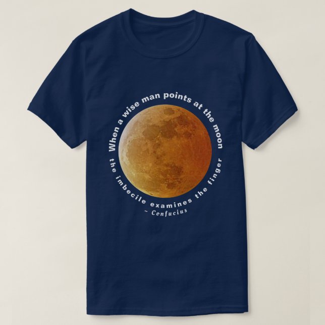 Gult måne och Confucius citat T Shirt (Design framsida)