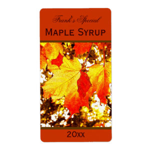 gult Maple löv imaple sirap canninglabel Fraktsedel