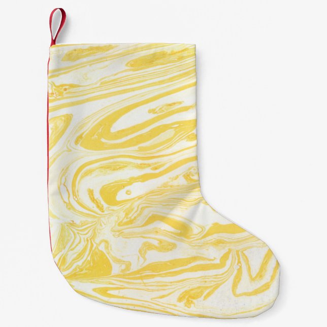 Gult marble struktur. Hand plockade Liten Julstrumpa (Framsidan)