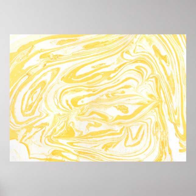 Gult marble struktur. Hand plockade Poster (Framsidan)