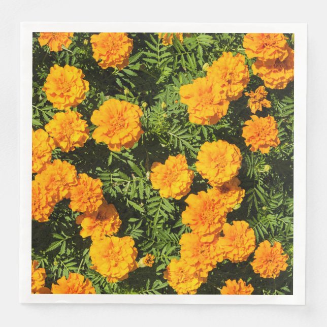 Gult Marigold-blommor Pappersservett (Framsida)