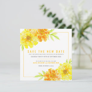 Gult marigold spara det nya datumet bröllop