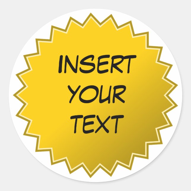 Gult-märke Runt Klistermärke (Framsida)