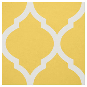 Gult marockansk Quatrefoil stor  Tyg