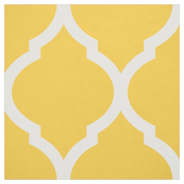 Gult marockansk Quatrefoil stor  Tyg (Provkarta)