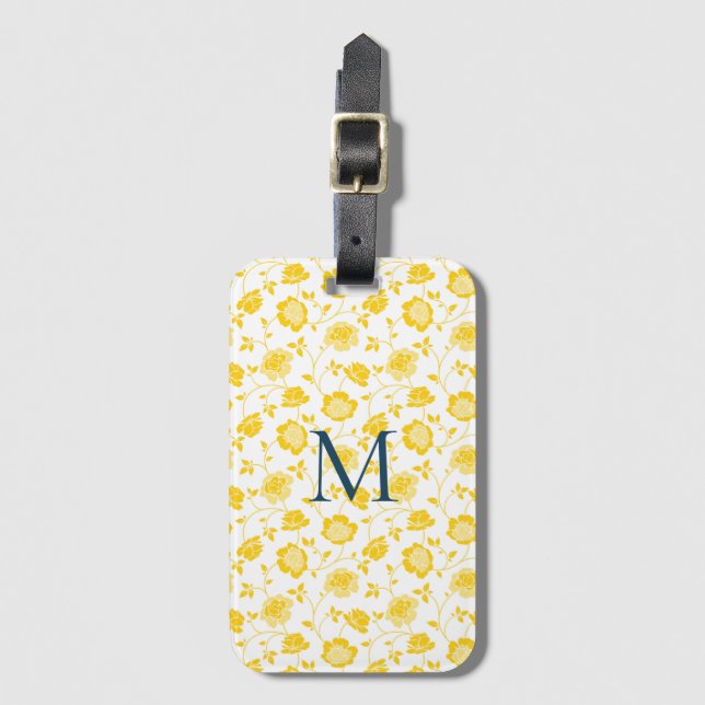 Gult Meadow Luggage Tag Bagagebricka (Framsida vertikal)