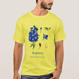 Gult med blåa blommor-skjorta för läsare av romant t shirt