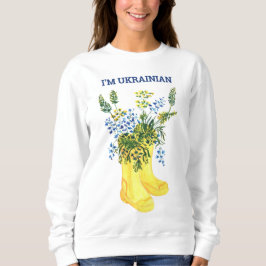 Gult med blåa blommor Ukraina T Shirt