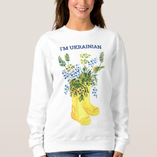Gult med blåa blommor Ukraina T Shirt