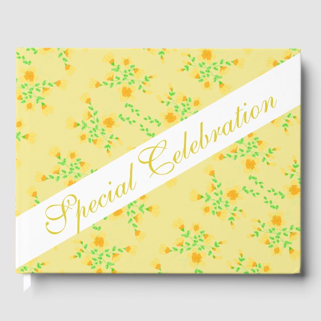 Gult med Blommigt Gästböcker (Framsida)