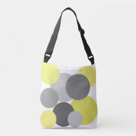 Gult med Grått Polka dots Tote Bag Axelväska