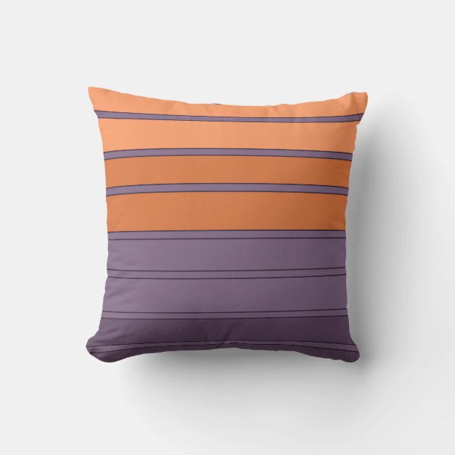 Gult med lilac stripe mönster kudde (Framsida)