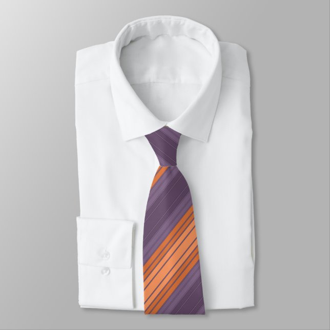 Gult med lilac stripe mönster slips (Bunden)