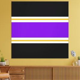 Gult med vit Tävla i Lila på svart Canvastryck