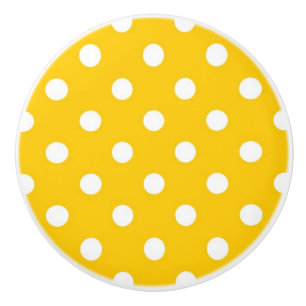 Gult med vitt polka dots knopp