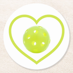 gult-mejsel från pickleball kärlek boll underlägg papper rund