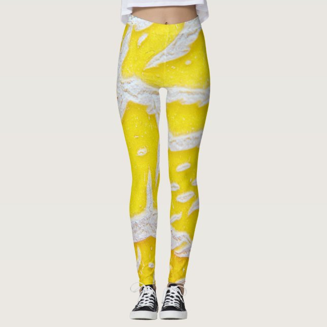 Gult melon mönster leggings (Framsida)