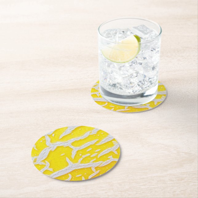 Gult Melon mönster musmatta Underlägg Papper Rund (Insitu)