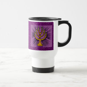 Gult Menorah Lila Faux Glitter Resemugg
