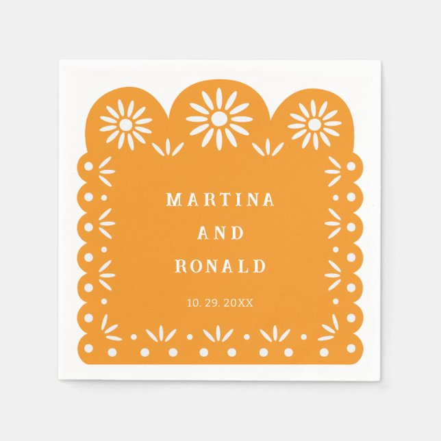 GULT MEXIKANISK PAPPELPICADO PAPPERSSERVETT (Framsidan)