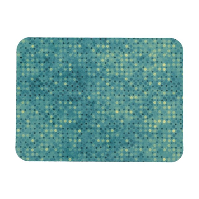 Gult Micro Dots on Grunge Blue Magnet (Horisontell)