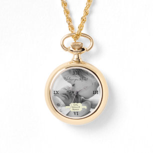 Gult Minimalist Photo Mors dag Watch Armbandsur