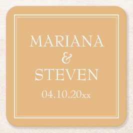 Gult - minimalistiskt Modern Bröllop Underlägg Papper Kvadrat