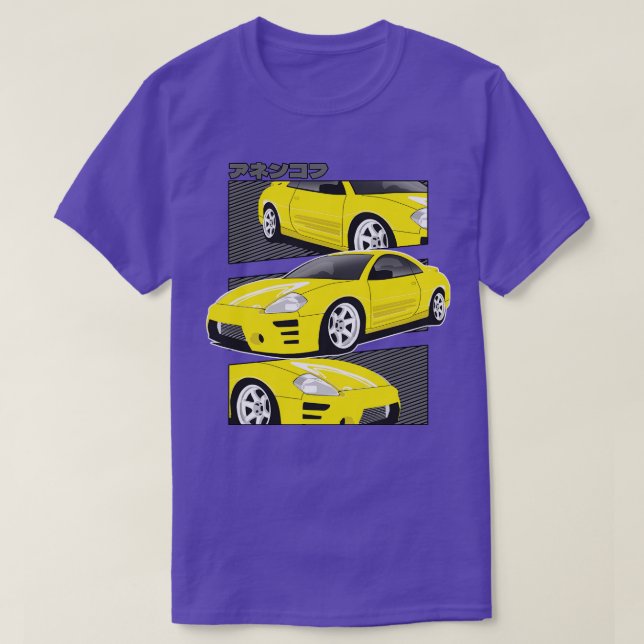 Gult Mitsubishi Eclipse 3g T Shirt (Design framsida)