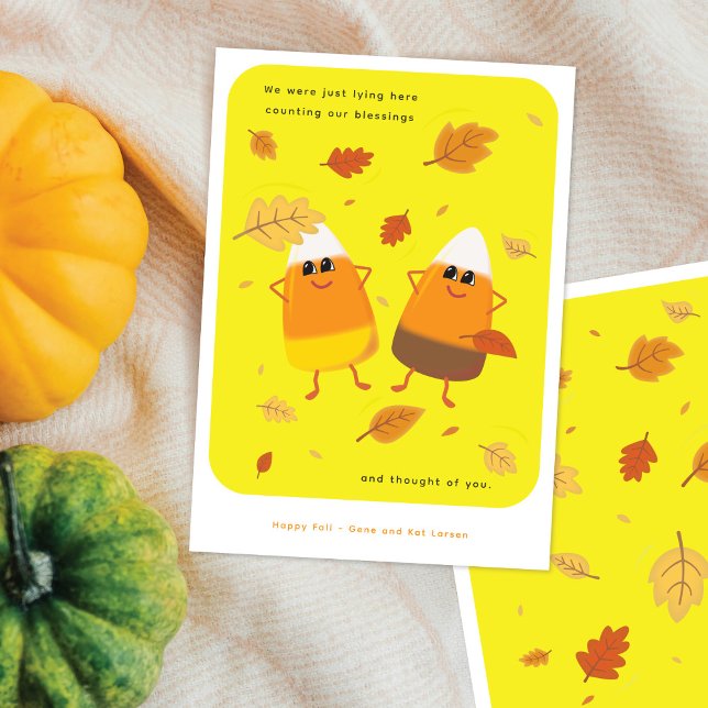 Gult | Mixed Candy corn par | Fall Julkort (Skapare uppladdad)