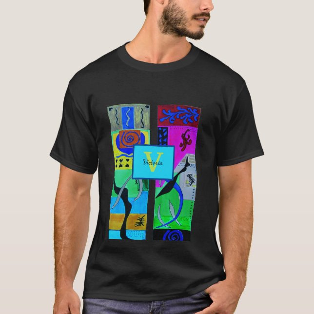 Gult Mode Abstrakt inspiration från Matisse T Shirt (Framsida)