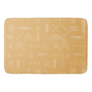 Gult Modern Boho Geometric Anpassningsbar Monogram Badrumsmatta