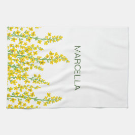 Gult Modern Citrine Blommigt Blooms Kökshandduk