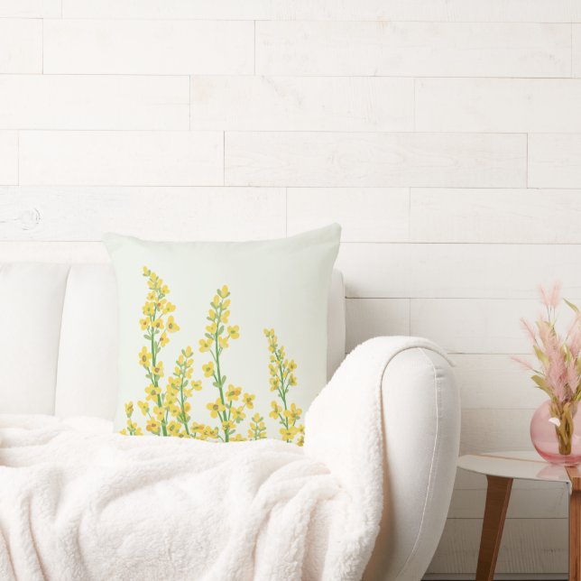 Gult Modern Citrine Blommigt Blooms Kudde (Soffa)