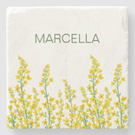 Gult Modern Citrine Blommigt Blooms Stenunderlägg