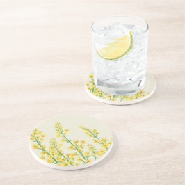 Gult Modern Citrine Blommigt Blooms Underlägg