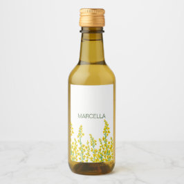 Gult Modern Citrine Blommigt Blooms Vinetikett