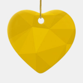 Gult, modern, coola, trendig, stadsgeometrisk kons julgransprydnad keramik